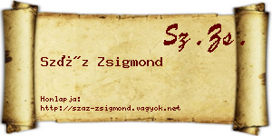Száz Zsigmond névjegykártya