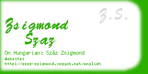 zsigmond szaz business card